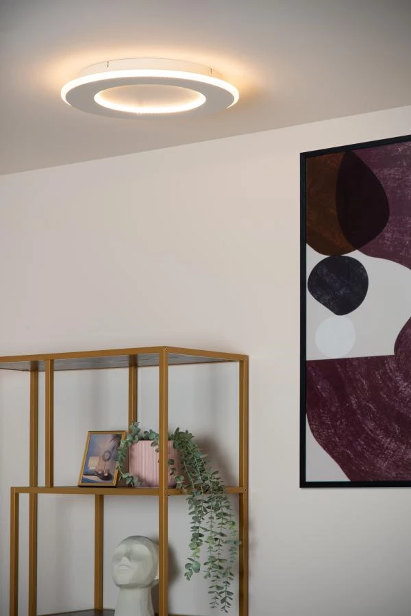 Lucide AXELLE - Flush ceiling light - Ø 39,6 cm - LED Dim. - 1x24W 2700K - 3 StepDim - White - ambiance 1